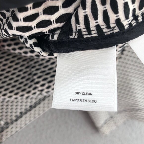 Kasper Jacket Womens 6 Black White Striped Zip Pockets 3/4 Sleeve Stretch Knit - Picture 8 of 11